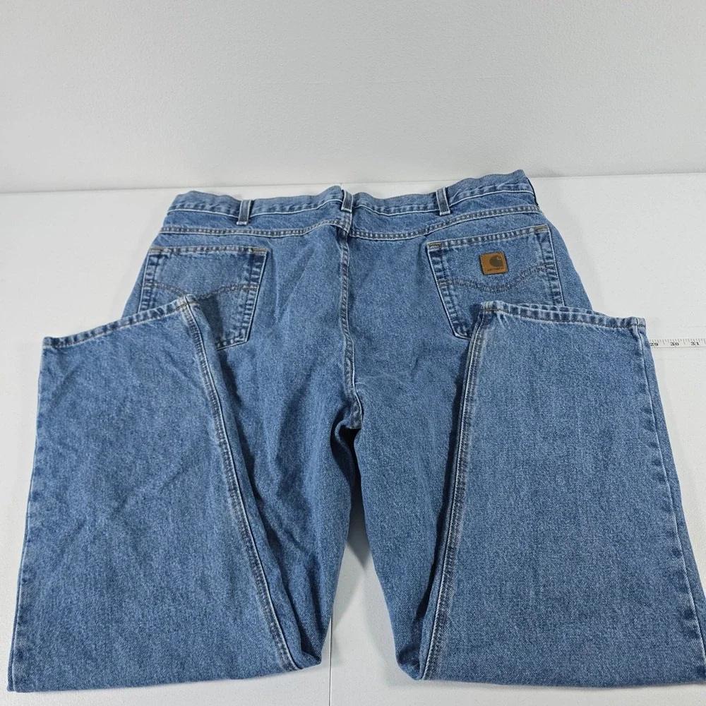 Carhartt B18 STW Traditional Fit Jeans Mens 46x30 Blue Stonewash Denim Workwear